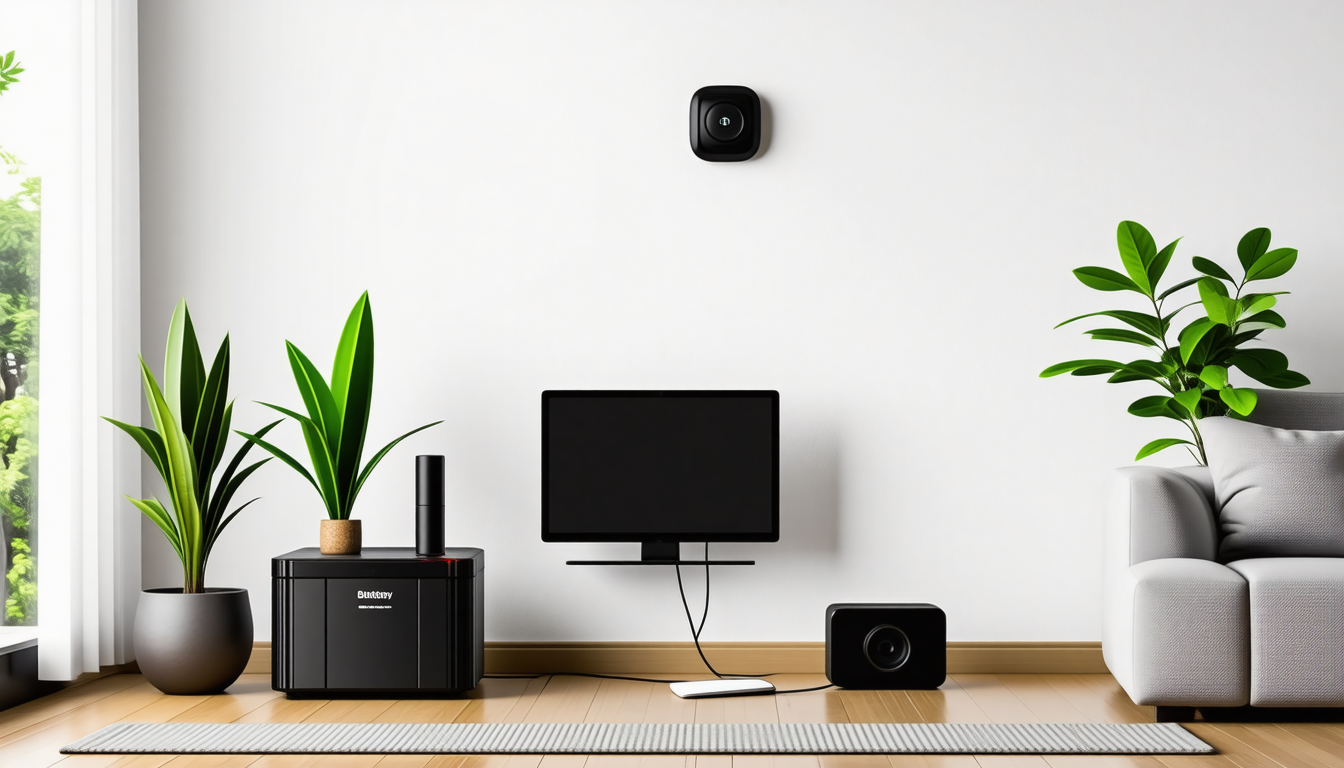 A tidy modern home interior with a battery backup powering everyday d… for battery reconditioning machine