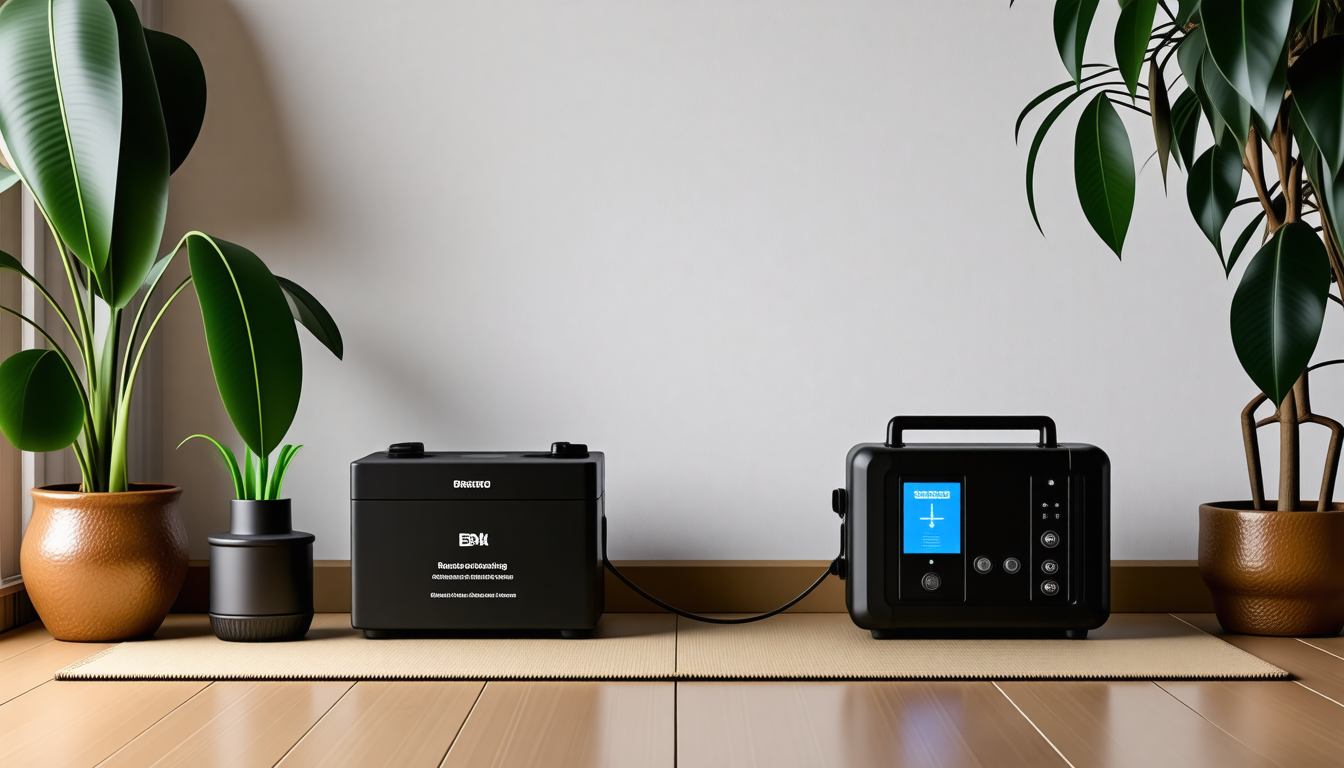 A tidy modern home interior with a battery backup powering everyday d… for car battery reconditioning